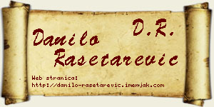Danilo Rašetarević vizit kartica